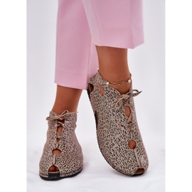 Mönstrad läderskövlar Maciejka 03426-49 Leopardtryck beige 3