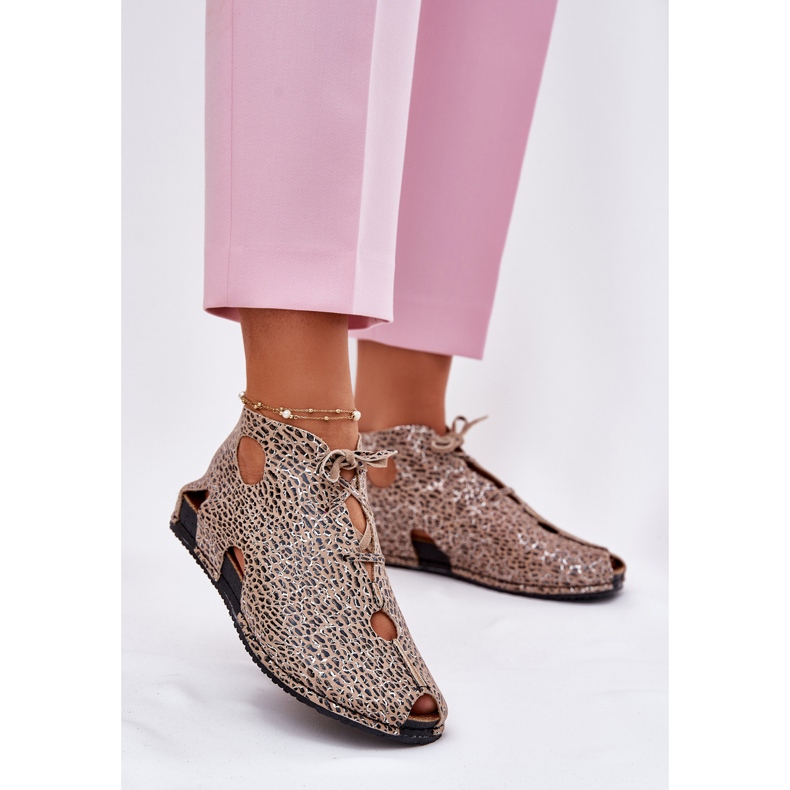 Mönstrad läderskövlar Maciejka 03426-49 Leopardtryck beige 2