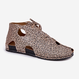 Mönstrad läderskövlar Maciejka 03426-49 Leopardtryck beige 4