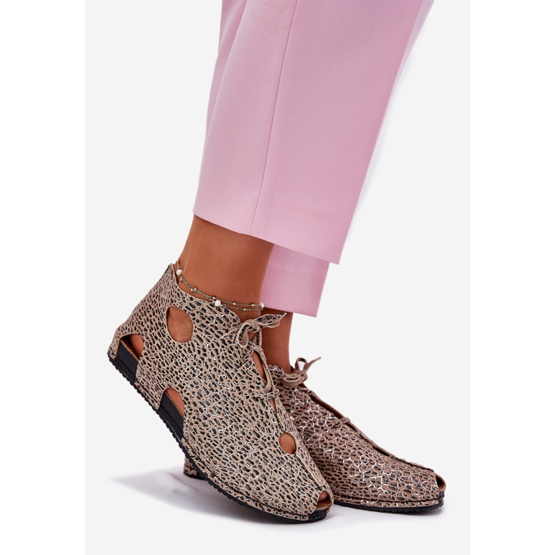 Mönstrad läderskövlar Maciejka 03426-49 Leopardtryck beige 1