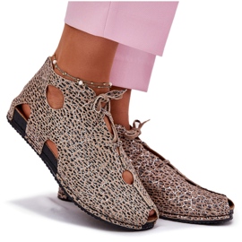 Mönstrad läderskövlar Maciejka 03426-49 Leopardtryck beige 8