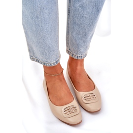 Seastar Kvinnors ballerinor på en platt sula med en prydnad för 58p beige 3