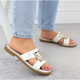 Kvinnors flip flops med dekoration White Filippo DS3703 vit 5