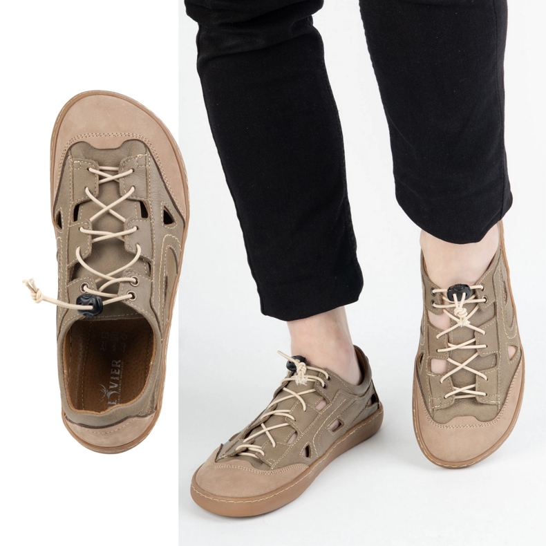 Herrbare fotfot läderskor olivier 320kz med brun ventilation 2