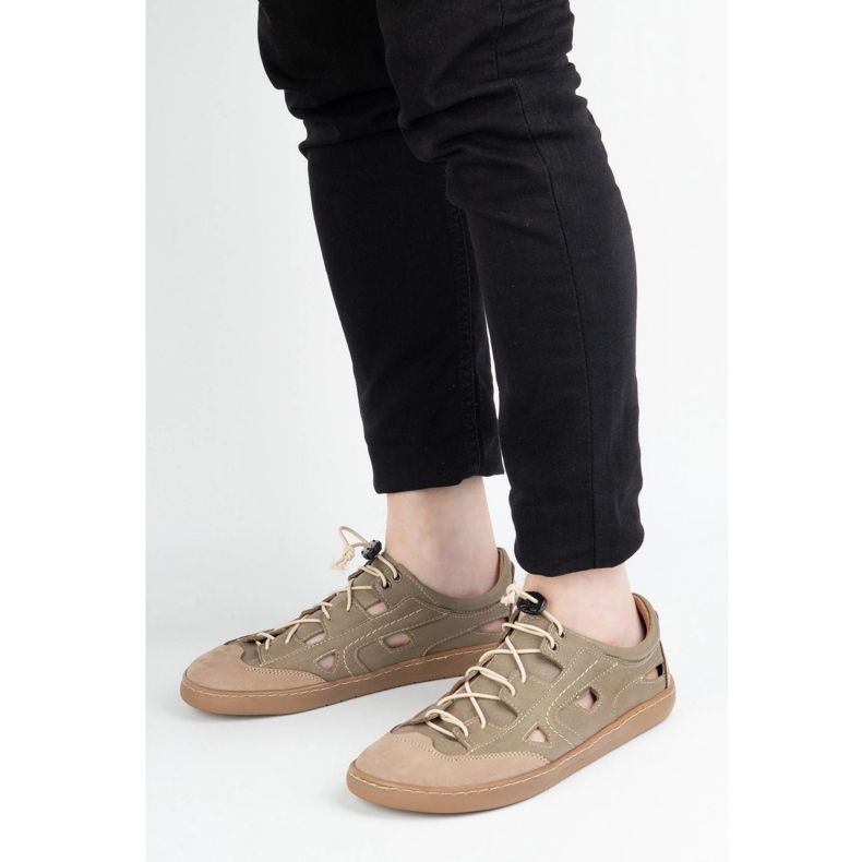 Herrbare fotfot läderskor olivier 320kz med brun ventilation 1