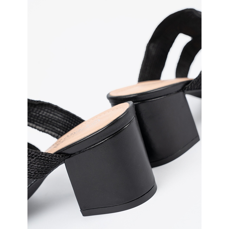 Shelvt Svart -hög -hanterade svarta flip flops 1