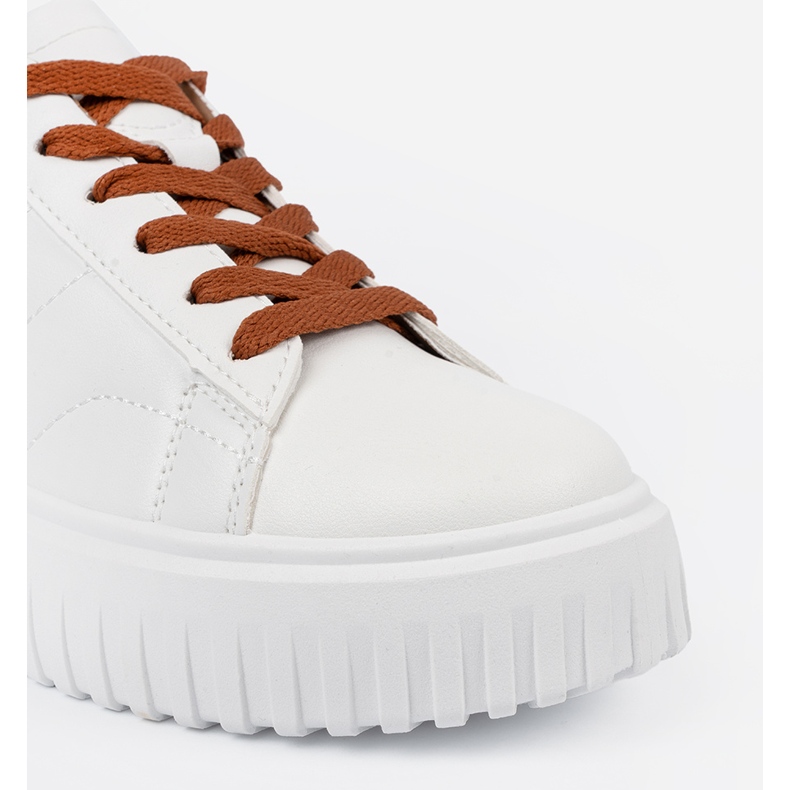 Shelvt Vita kvinnors sneakers bruna skär 2