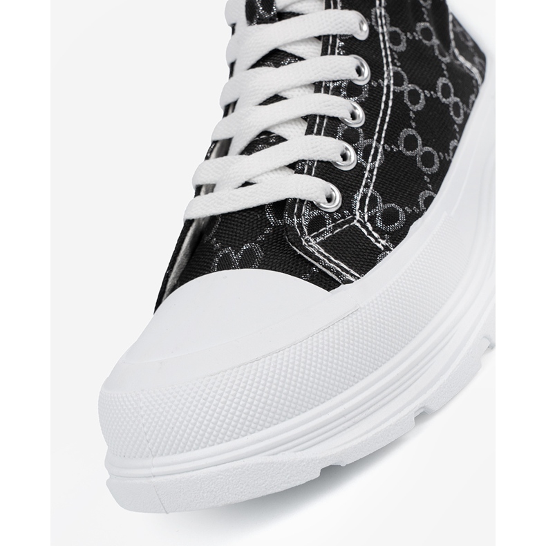 Shelvt LACE -up Black Sneakers på plattformen svart 1