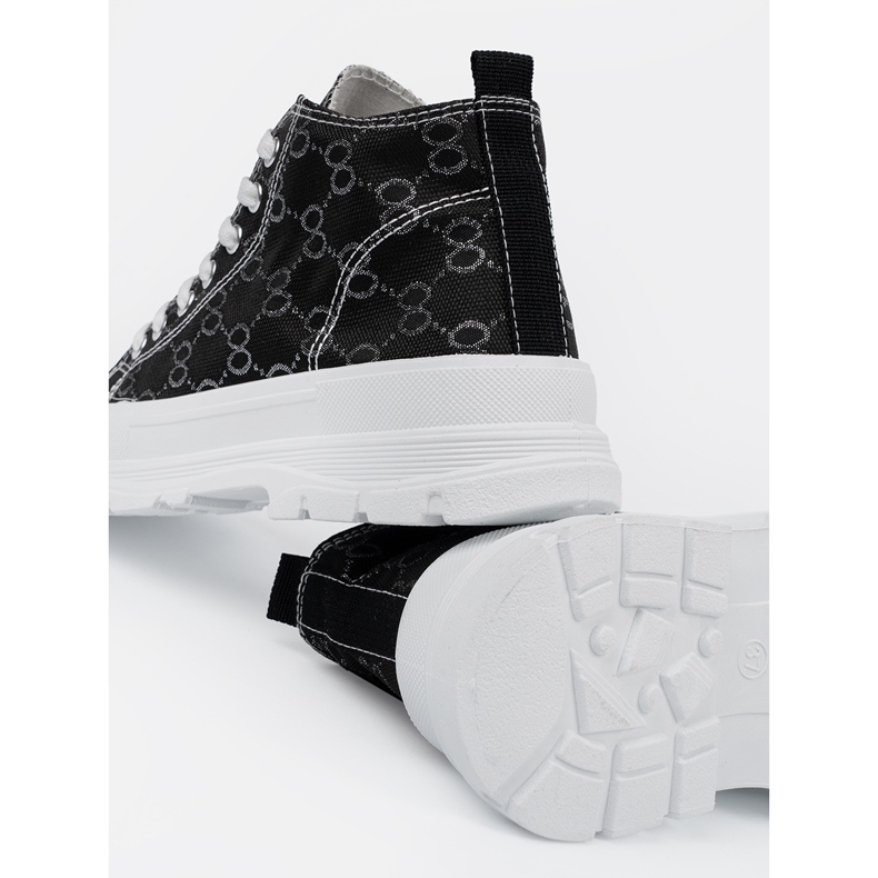 Shelvt LACE -up Black Sneakers på plattformen svart 2