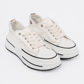 Shelvt Vita kvinnors sneakers på plattformen 3