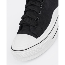 Shelvt Kvinnors svarta sneakers med en vit sula 4