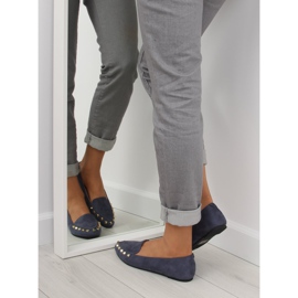 Dam loafers med marinblå 1388 Navy dubbar 1