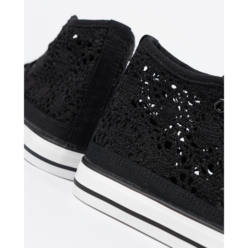 Shelvt OpenWork Black Sneakers High svart 1
