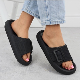 Big Star Kvinnors sport flip flops på en tjock sula svart stor stjärna RR274A571 4