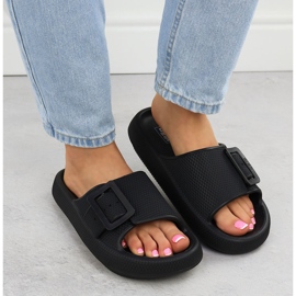 Big Star Kvinnors sport flip flops på en tjock sula svart stor stjärna RR274A571 5