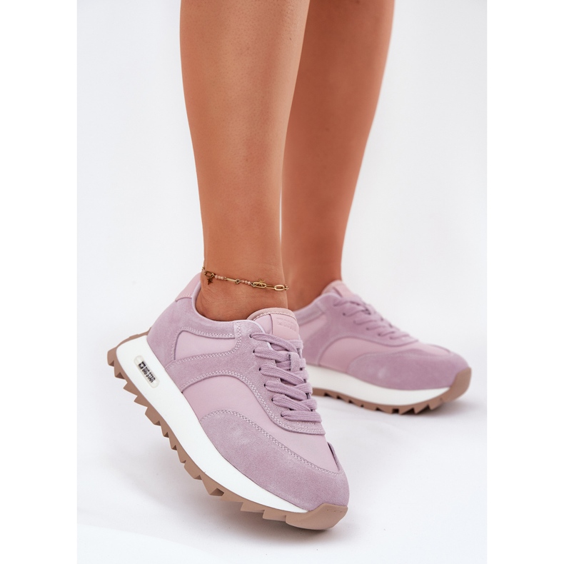 Suede Sneakers on the Women's Big Star RR274900 Women's Platform Hi-Polish Violet System purpur 2