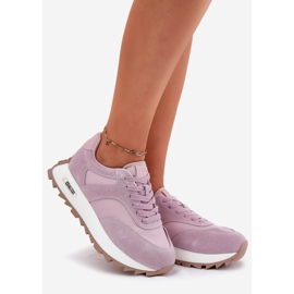 Suede Sneakers on the Women's Big Star RR274900 Women's Platform Hi-Polish Violet System purpur 1