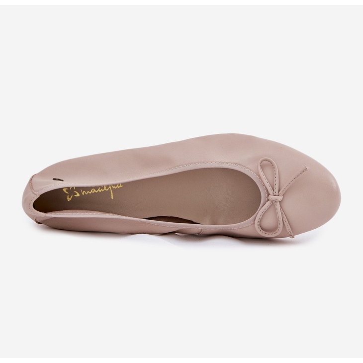 Kvinnor läder ballerinas maciejka p6800-04 beige 2