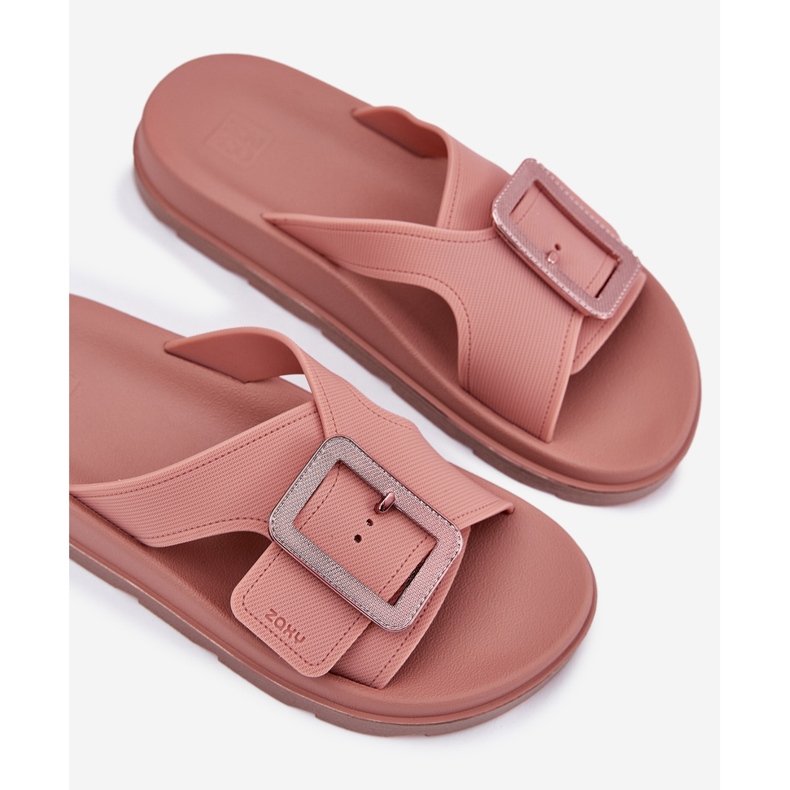 Doftande kvinnors flip flops med en dekorativ spänne zaxy rr285077 smutsig rosa 1