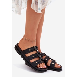 Inna Kvinnors tofflor med svarta ränder 1