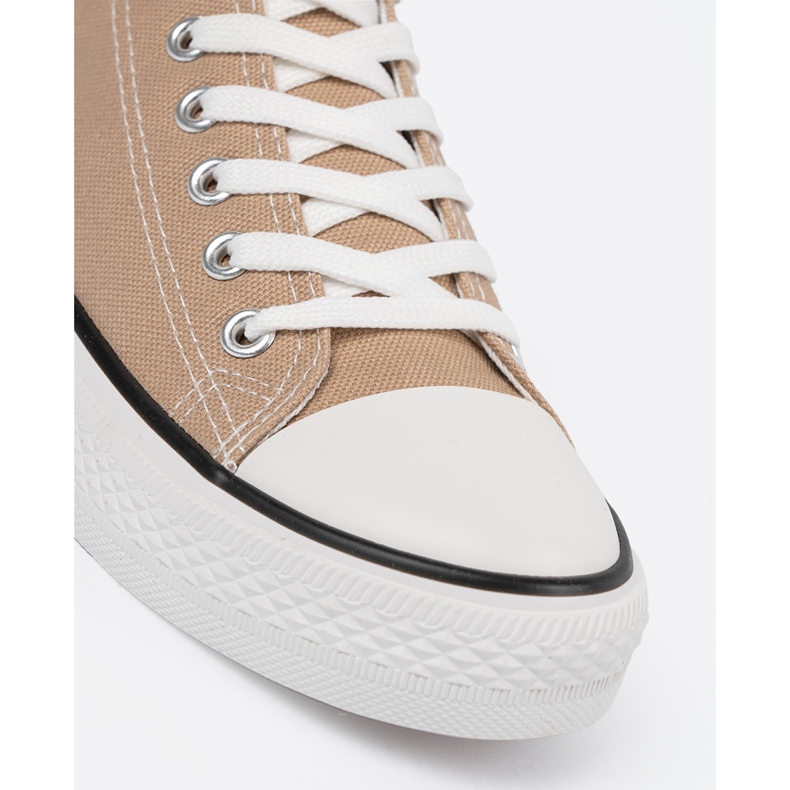Shelvt Kvinnors material sneakers beige 1
