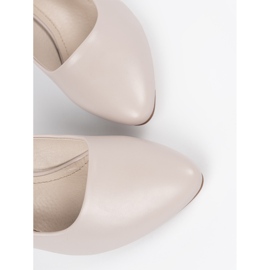 Ljusgrå pumpar Sergio Leone beige 1