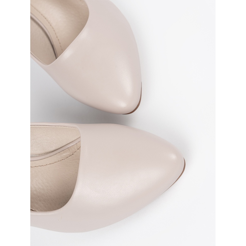 Ljusgrå pumpar Sergio Leone beige 1