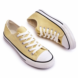 Klassiska låga sneakers för kvinnor Yellow Vegas gul 4