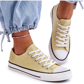 Klassiska låga sneakers för kvinnor Yellow Vegas gul 5