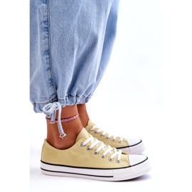 Klassiska låga sneakers för kvinnor Yellow Vegas gul 3
