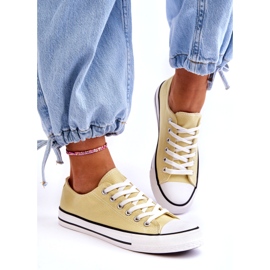 Klassiska låga sneakers för kvinnor Yellow Vegas gul 2