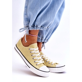 Klassiska låga sneakers för kvinnor Yellow Vegas gul 1