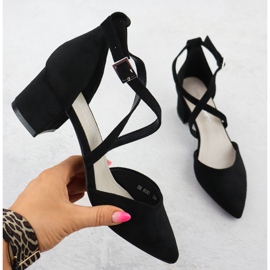 Kvinnors sandaler på Black Sergio Leone SK-830-inlägget svart 1