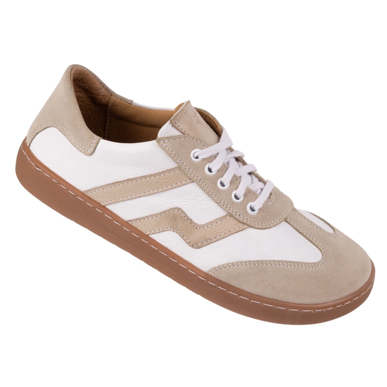 Barfota kvinnors läderskor Olivier Eliza Białe vit 1