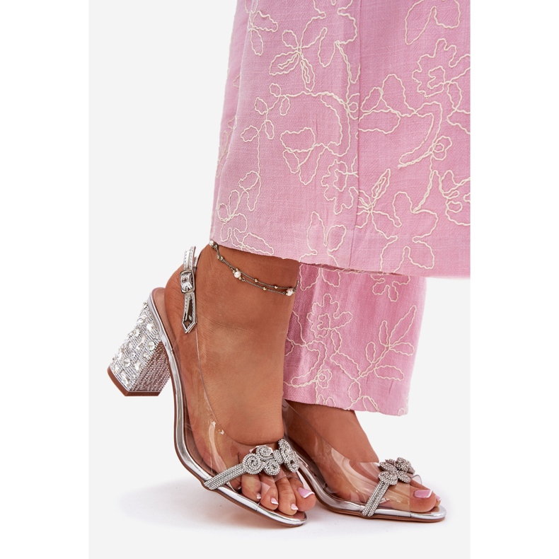 S.Barski Transparenta sandaler på MR51-705 Silver Post silver- 1