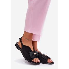 S.Barski Kvinnors sandaler med plattklackade bågar. Barski KV51-014 svart 1