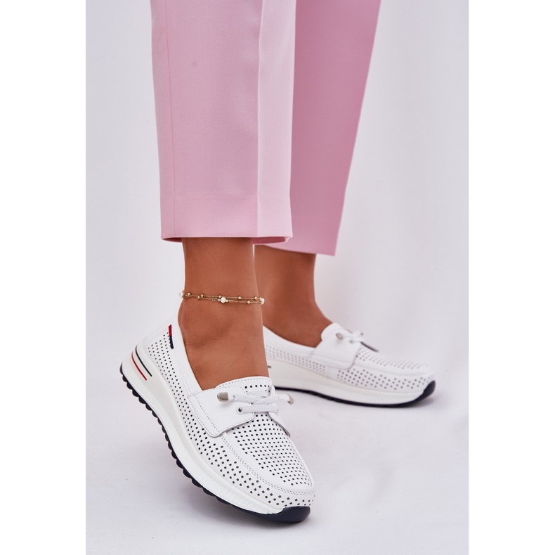 EVento Kvinnors läderskor på plattformen OpenWork White vit 2
