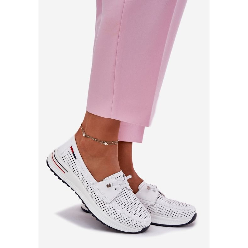 EVento Kvinnors läderskor på plattformen OpenWork White vit 1