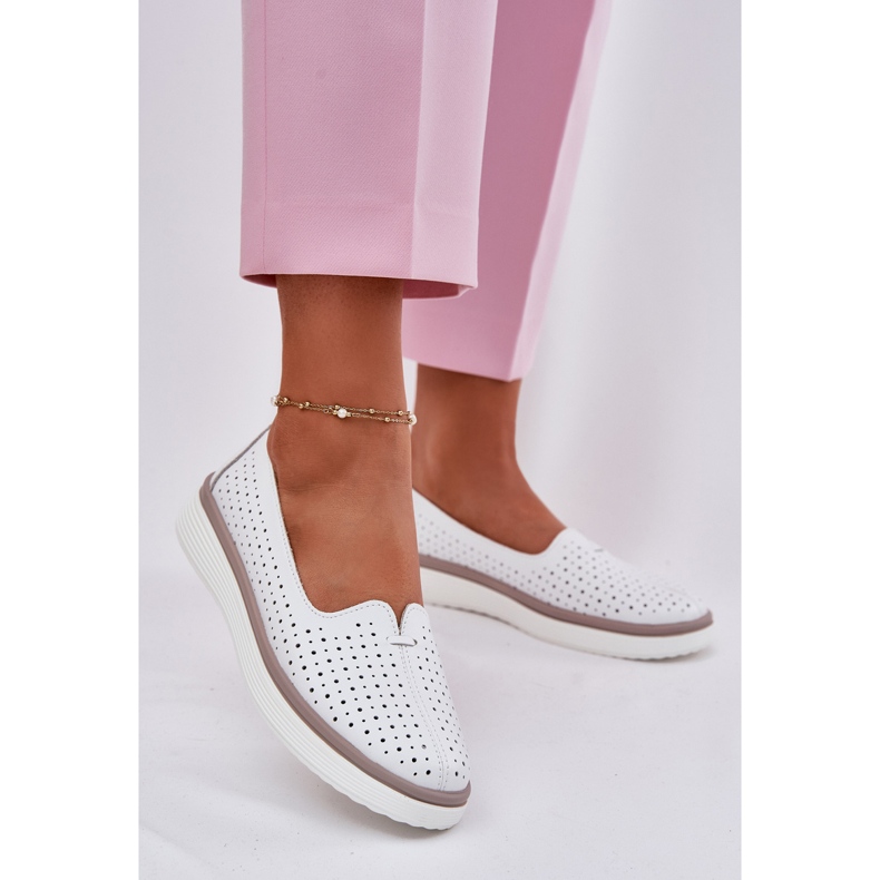 EVento Kvinnors öppna läderskor vita 2