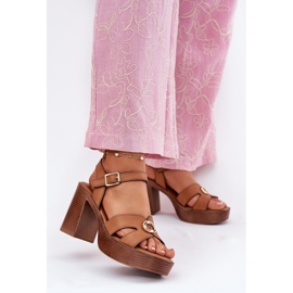 EVento Kvinnors sandaler på Camel Golden Decoration Post brun 2