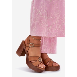 EVento Kvinnors sandaler på Camel Golden Decoration Post brun 1