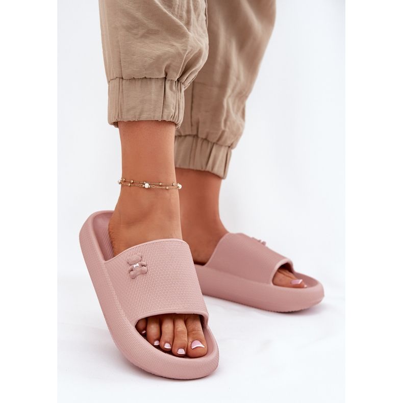 Women's Foam Flip Flops på plattformen med en Vinceza nallebjörn 75210 rosa 2
