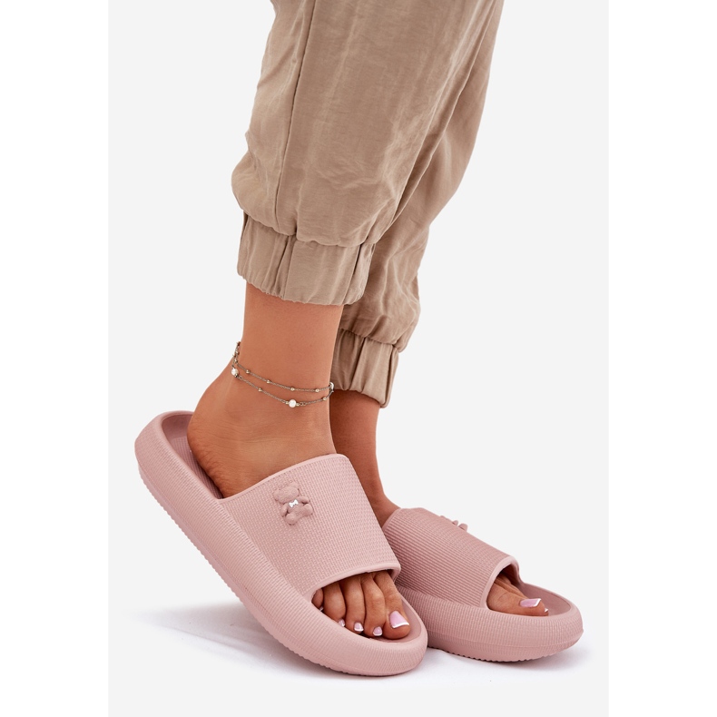 Women's Foam Flip Flops på plattformen med en Vinceza nallebjörn 75210 rosa 1