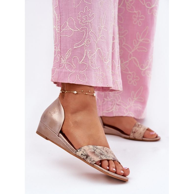 Maciejka lädersandaler 01971-71 pln gyllene 2