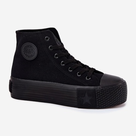 Kvinnors sneakers på Big Star RR274742 Black Platform svart 4