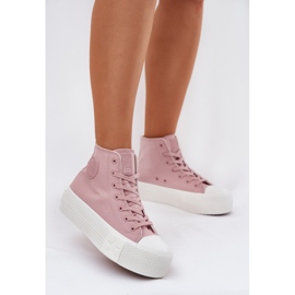 Kvinnors sneakers på plattformen Big Star RR274739 Pink rosa 2