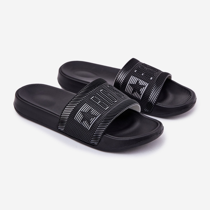 Herrens Big Star RR174A053 svarta tofflor 1