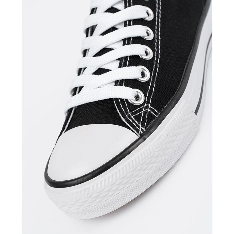 Kvinnors klassiska svarta bundna sneakers 1