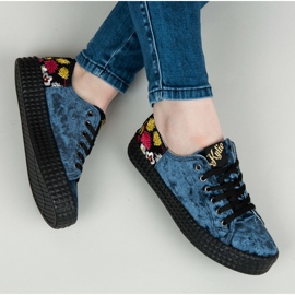 Kylie Velourblå sneakers 1