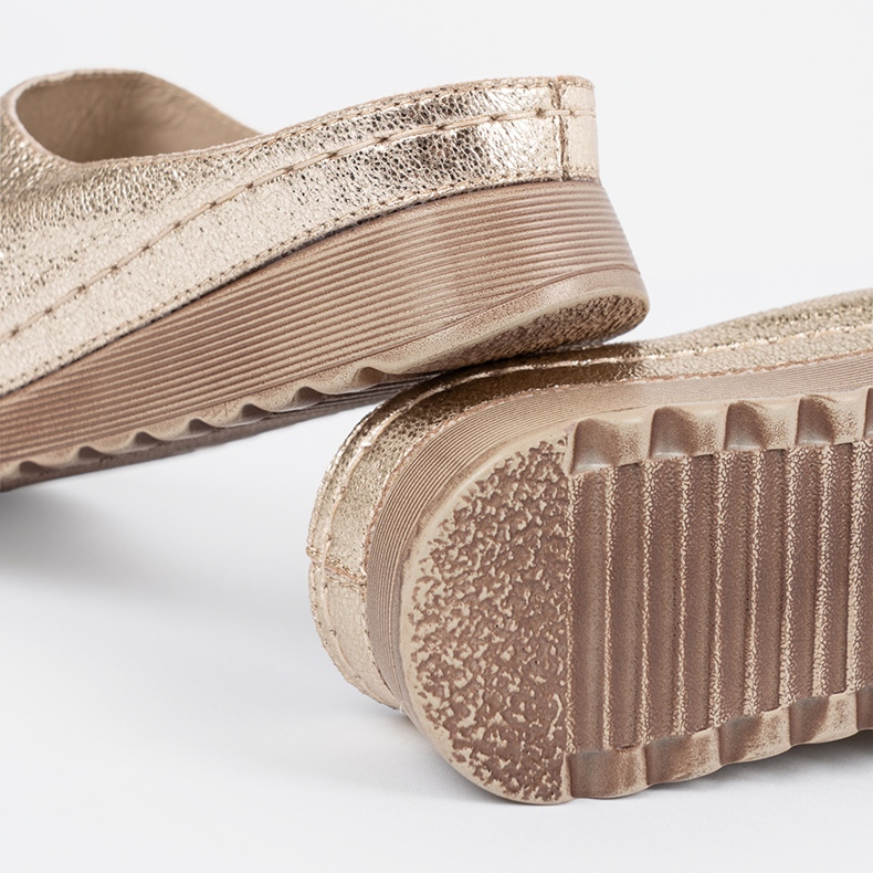 Goodin Kvinnors guldflip flops på plattformen gyllene 2